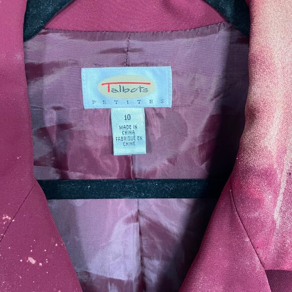Talbots Petites Maroon DIY tie dyed Pant Suit Size 10 - Picture 7 of 9